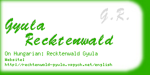 gyula recktenwald business card
